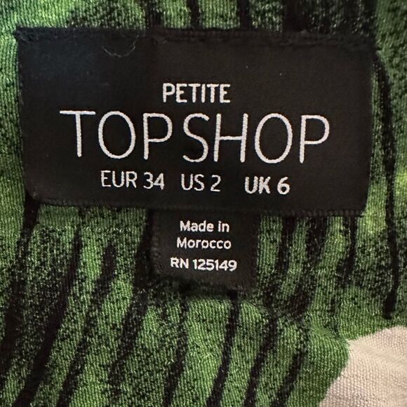 TOPSHOP Dress Palm Print Slip Dress Tropical Size 2P • BLOGGER FAVORITE • - Picture 11 of 14